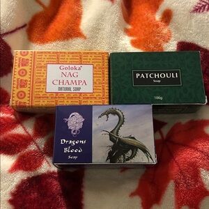 Goloka Nag Champa and Patchouli Soap Set